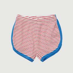 Retro Ribbed Shorts - Red Stripes