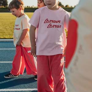 Terry Towel Racer Pants - Watermelon Red