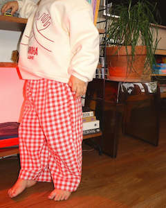 Baby wear: Gingham Pants - Red