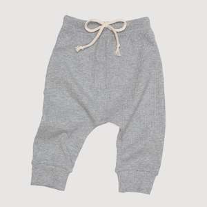 Ribbed Harem Track Pants - Grey Marle