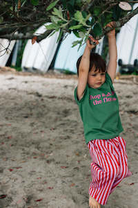 Stripe Cotton Pants - Red