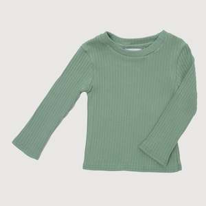 Wide Ribbed Long Sleeve Top - Bayleaf