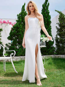 Alecia Bodycon Fishtail See-through Hollow Empire Waist Wedding Dress