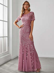 Clothing: Lisa Sequin Fishtail Tulle Ball/Evening Dress