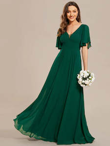 Clothing: Heidi Chiffon Empire Waist Floor Length Evening Dress