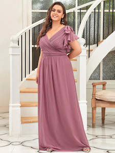 Clothing: Jasmine Ruffle Sleeve Bridesmaids Dress