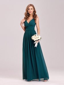 Emma Double V-Neck Bridesmaids Dress