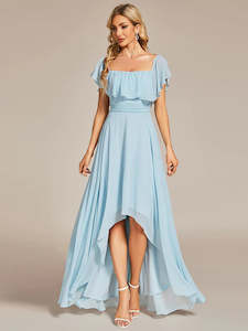 Clothing: Dianne Off Shoulder Chiffon High Low Bridesmaid Dress