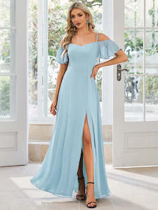 Clothing: Gina Off shoulder Chiffon Bridesmaid Dress