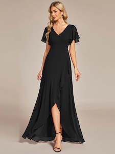 Clothing: Jodi High Low Ruffle Chiffon Bridesmaid Dress