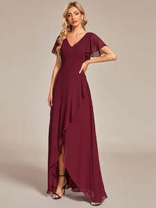 Jodi High Low Ruffle Chiffon Bridesmaid Dress