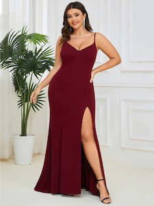 Zoe Sexy Fishtail Deep V Neck Evening Dress