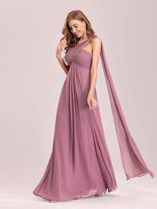 Serenity One Shoulder Chiffon Ruffle Bridesmaids Dress