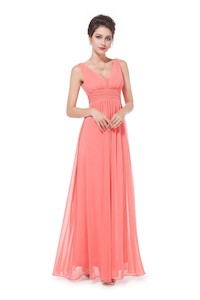 Molly Elegant Deep V Neck Bridesmaids Dress