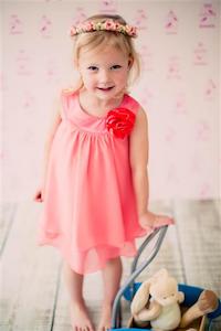 Chiffon Dress with Rose