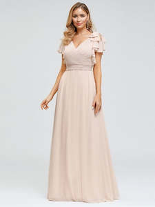 Jasmine Ruffle Sleeve Bridesmaids Dress