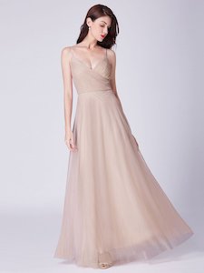 Clothing: Spaghetti Strap Chiffon Bridesmaid Dress