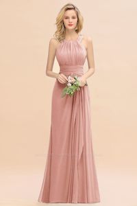 Round Neck Sleeveless Bridesmaid Dress