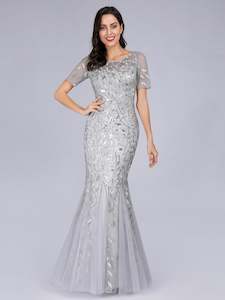 Lisa Sequin Fishtail Tulle Ball/Evening Dress