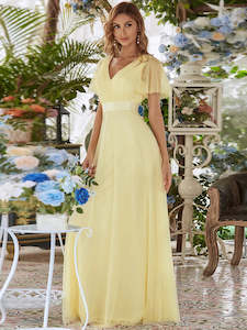 Clothing: Alice V-Neck A-Line Floor-Length Evening Dress