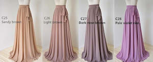 Floor Length Chiffon Skirt With Sash