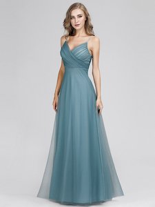 Spaghetti Strap Tulle Bridesmaid Dress