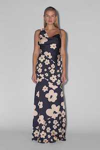 Amor Cowl Neck Dress - Navy Floral