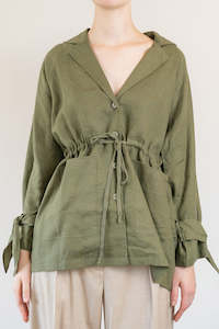 Sale Coats Jackets: Mantra Linen Jacket - Olive