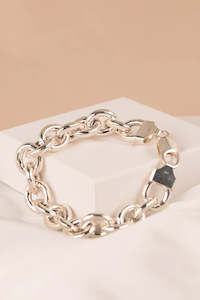 Large Cable Bracelet - Sterling Silver