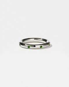 Stoned Band Silver - Chrome Diopside