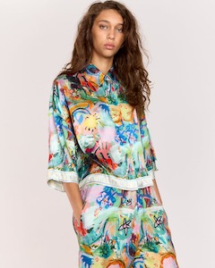 Shirts: Vibescent Cropped Shirt - Multi