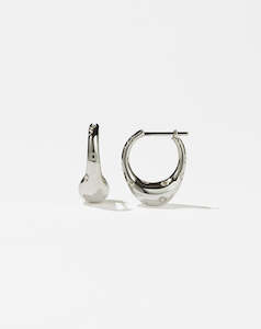 Strawberry Hoop Earrings Small - Silver