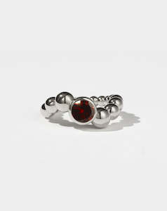 Fizzy Ring - Silver/Garnet