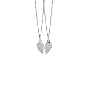 Broken Heart Charm Necklaces - Sterling Silver