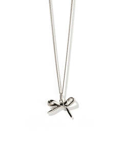 Bow Charm Necklace - Sterling Silver