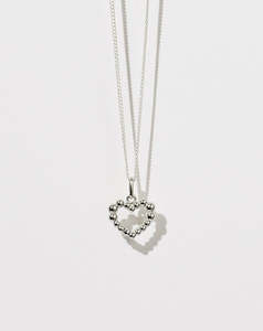 Fizzy Heart Charm Necklace - Silver