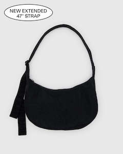 Medium Nylon Crescent Bag - Black.