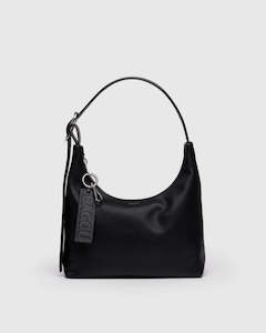 Mini Recycled Leather Shoulder Bag - Black