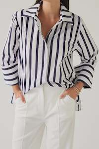 Mark shirt, navy stripe