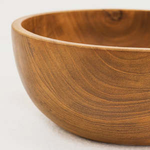 Teak round wooden bowl