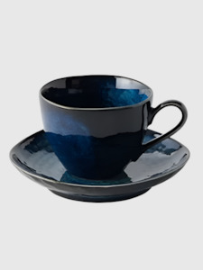 Clothing: Indigo blue, coffee mug & saucer