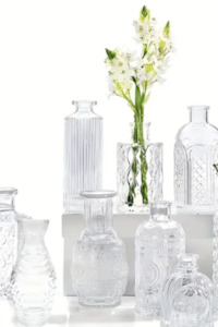 Glass bud vases mixed