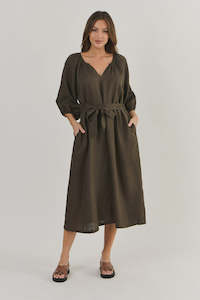 Linen dress, espresso