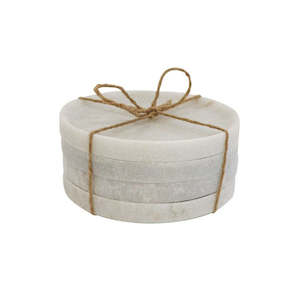 Marble Coasters round white