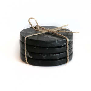 Marble Coasters round black