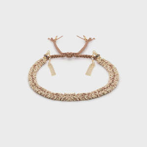 No 183 Braided Bracelet Gold Beige