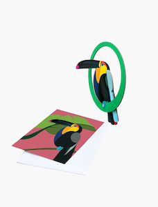 Studio Roof: Pop Up Card Small Bird Mobile Toucan