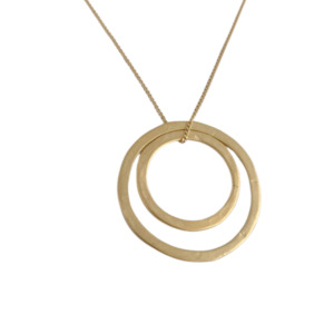 Double Hoop Pendant - Gold