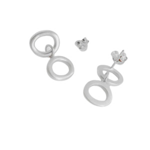 Nicola Double Earrings - Silver