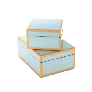 Special Occasion: Duck Egg with Beige Trim Lacquer Boxes